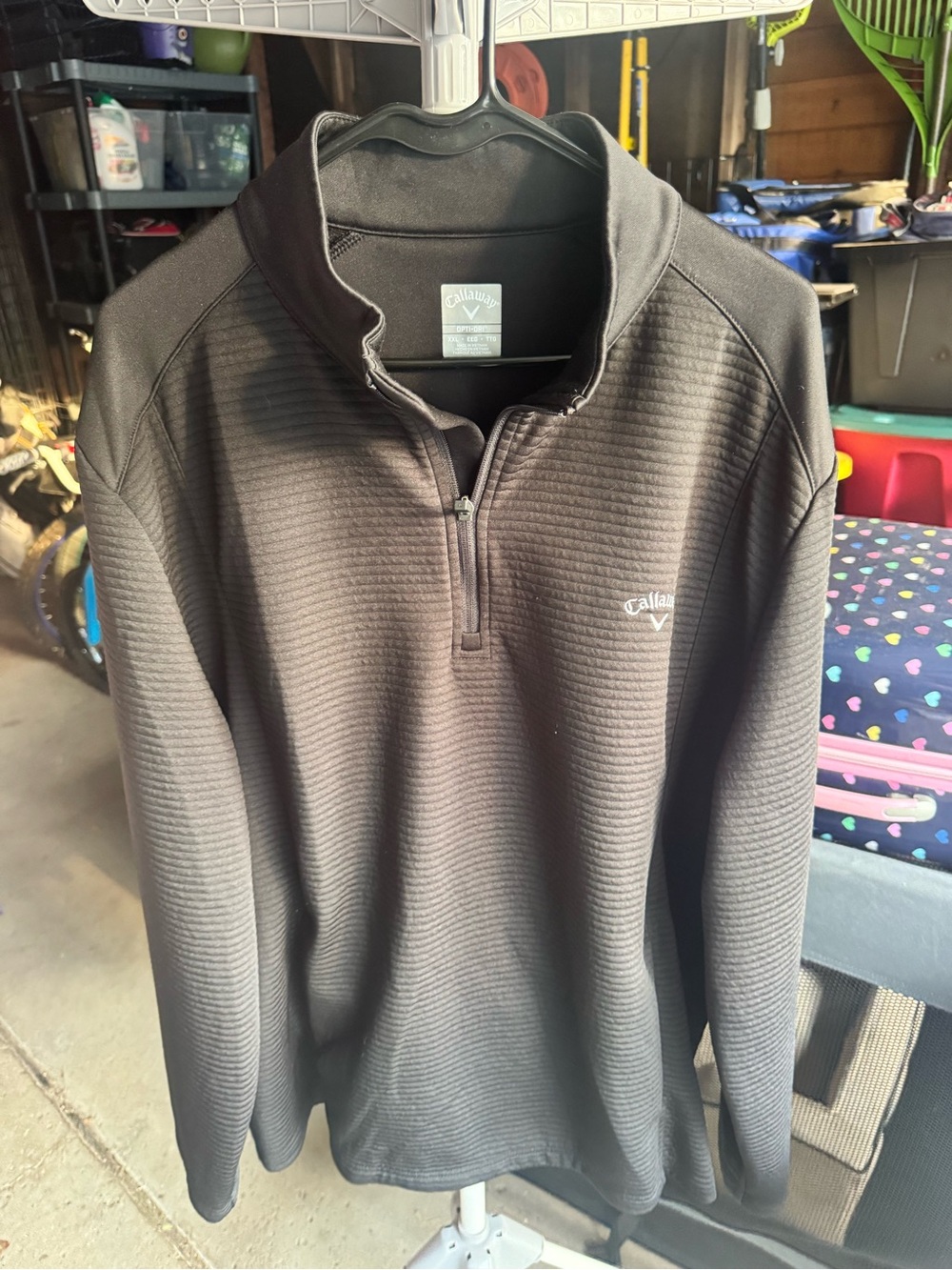 Callaway Black Textured Quarter-Zip Pullover